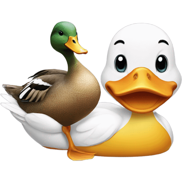 Duck with a duck emoji