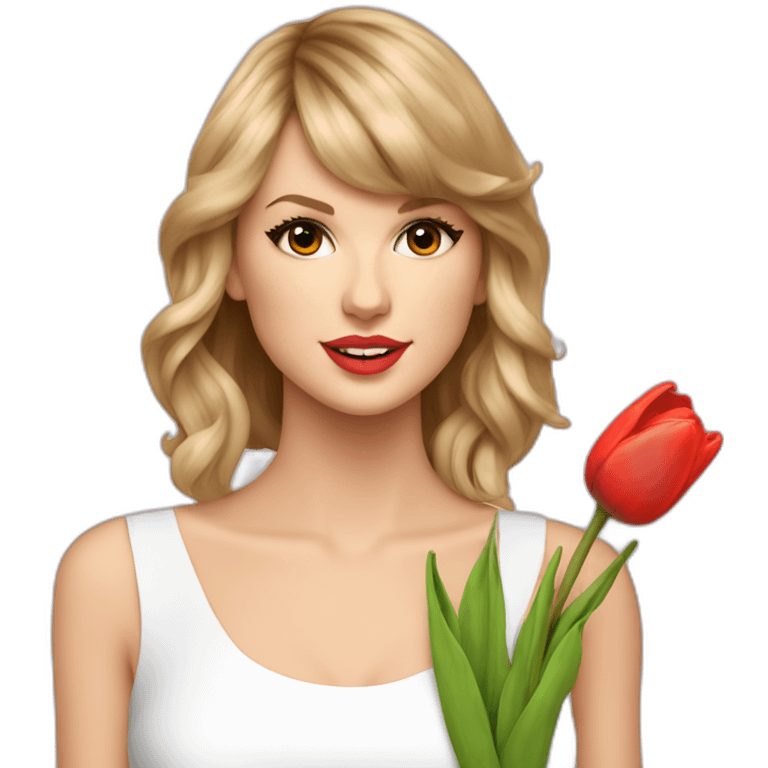 Taylor-swift-with-a-tulip emoji