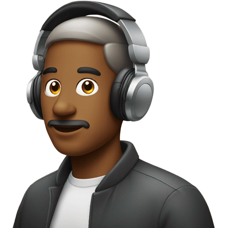 burger man wearing headphones emoji