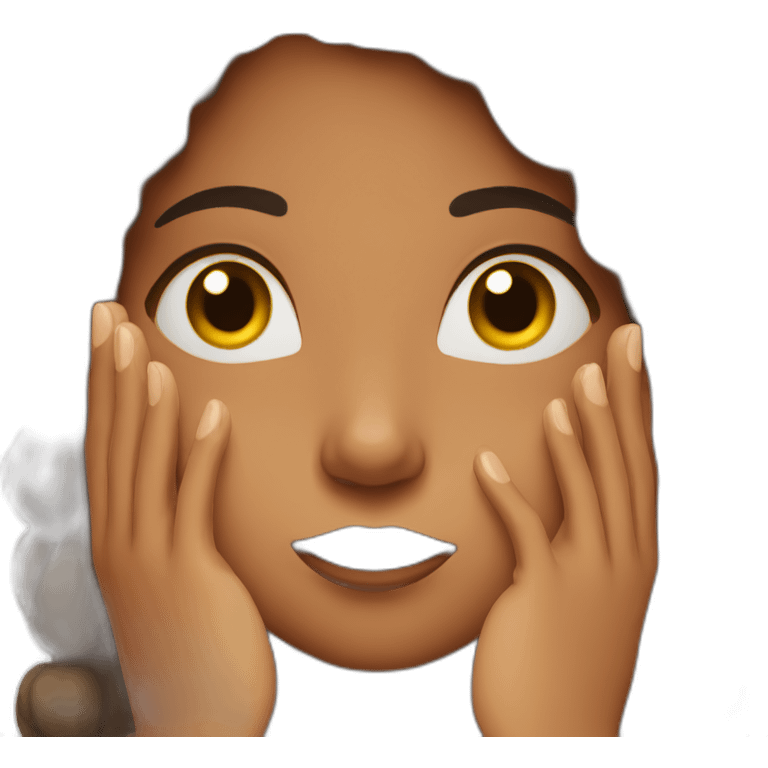 Brown girl scared with hands on side of face emoji