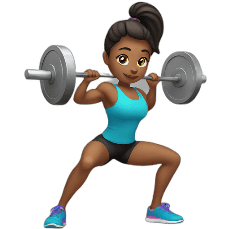 Girl practicing CrossFit emoji