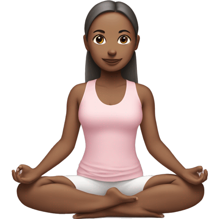 yoga girl wearing light pink  emoji