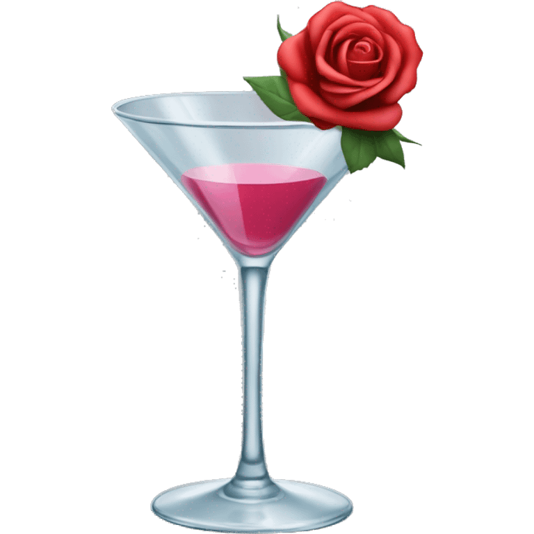 A martini glass with a rose on top of it emoji