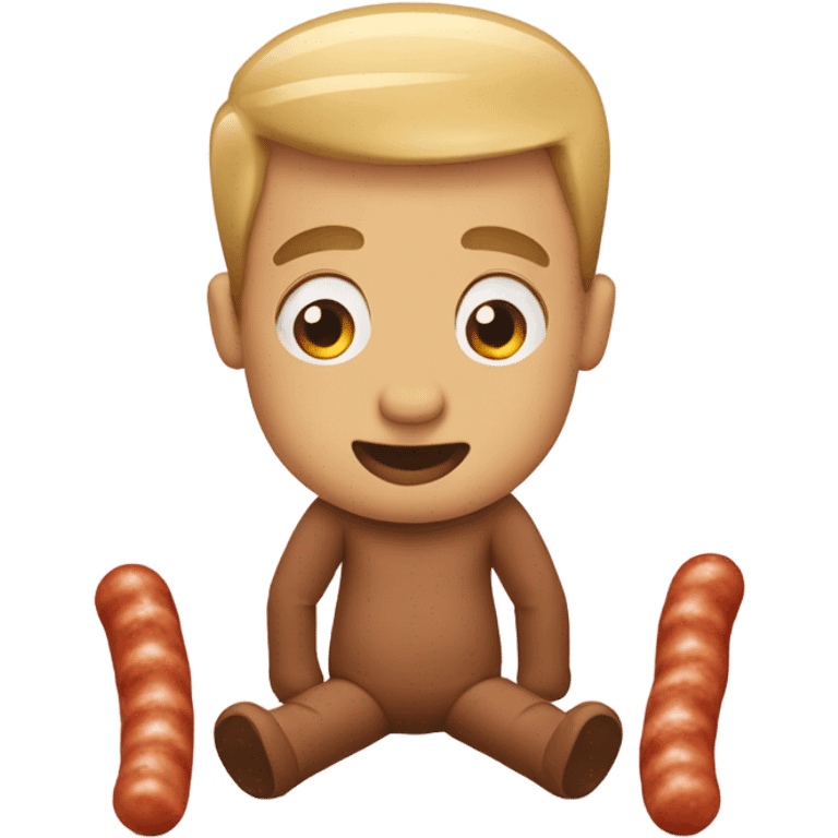 Robby with sausage by legs emoji