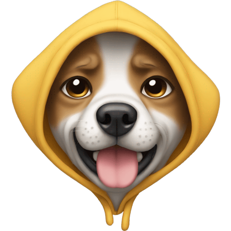 Dog crying in hoodie emoji