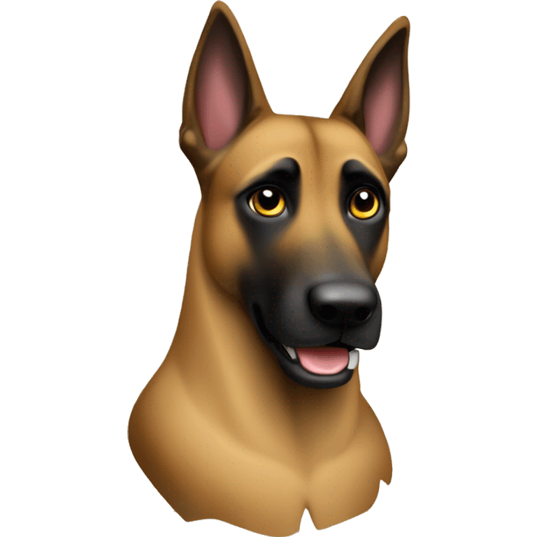 malinois prends des notes avec un livre emoji