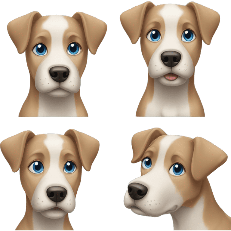 Short haired dog blue eyes emoji