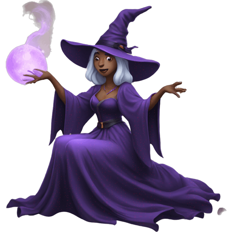 witch casting spell with her hand emoji