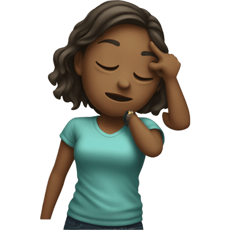 a girl dabbing  emoji