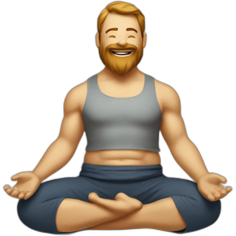 Yoga buvant une bière emoji