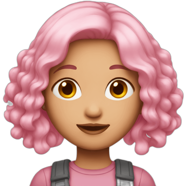 asian Girl with pink hair emoji