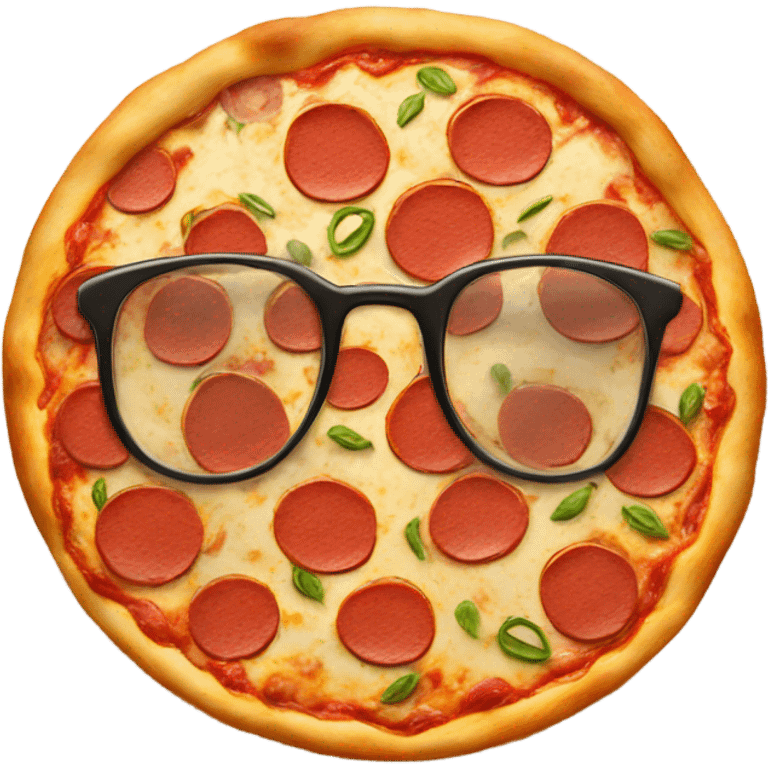 pizza with glasses emoji