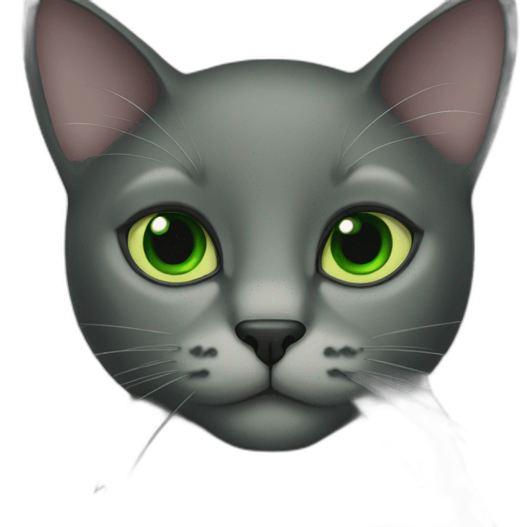 Black cat Green eyes  emoji