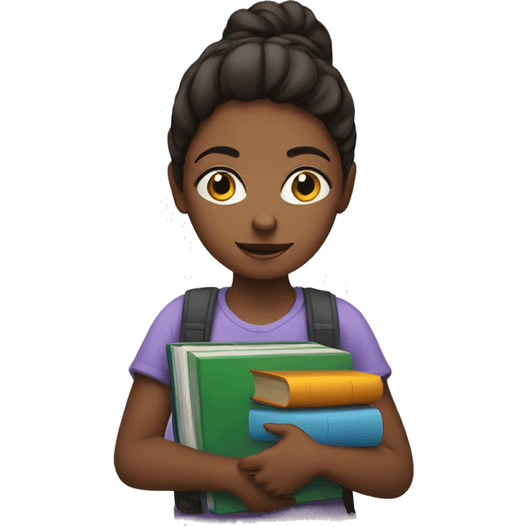 girl with books emoji