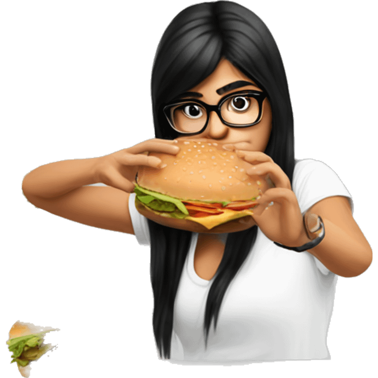 Mia khalifa qui mange un burger  emoji