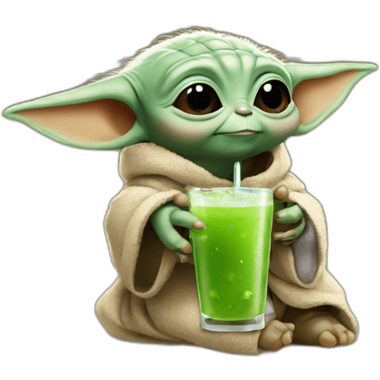 Baby yoda drink a berr emoji