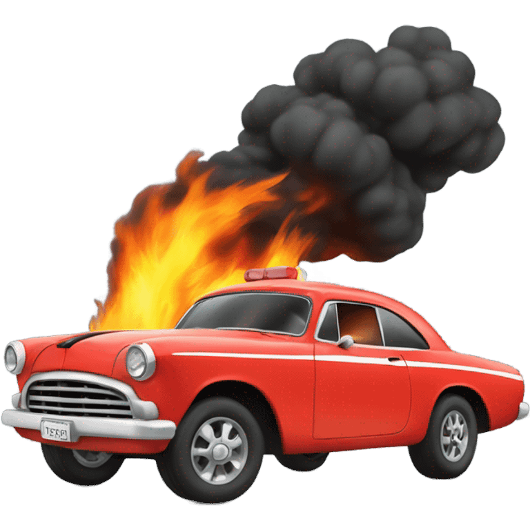 Fire chasing car emoji