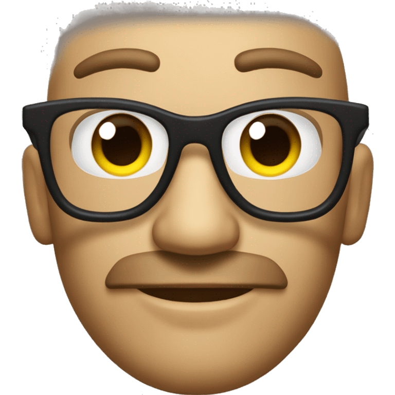 Diseñador grafico con lentes y cabello risado emoji