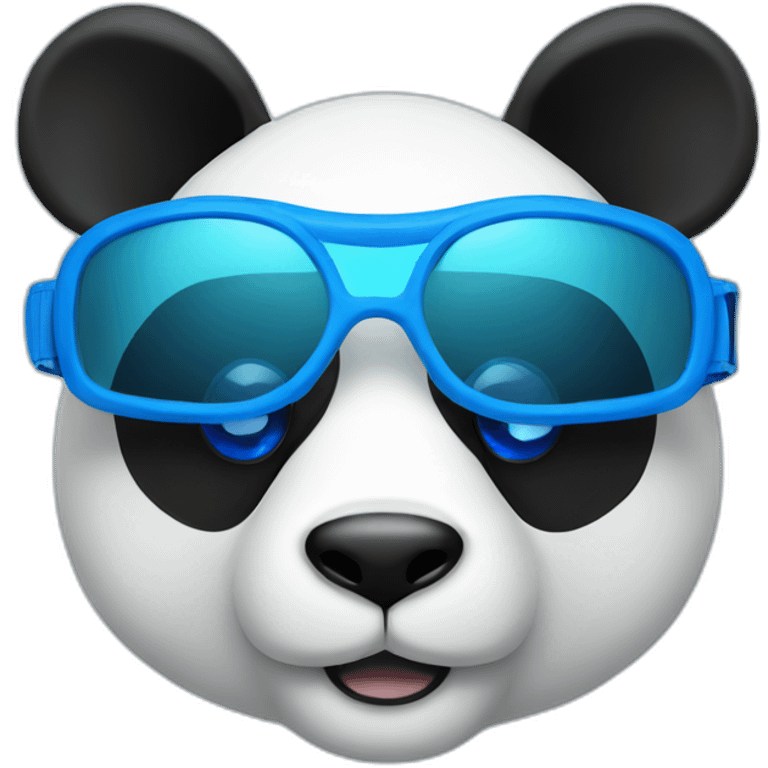 Panda head with blue swim goggles emoji