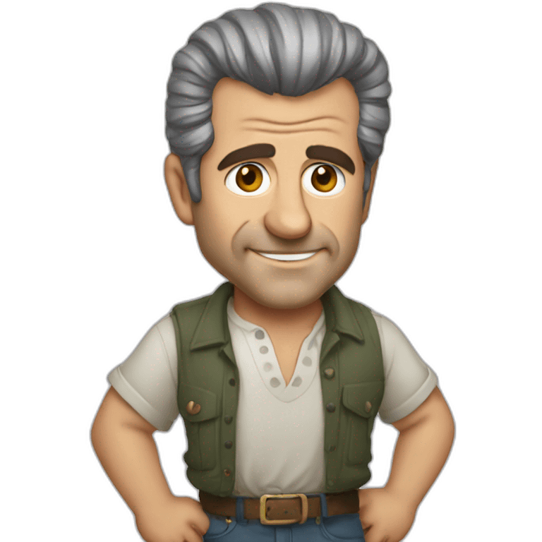 Mel Gibson cartoon wearing shirt emoji