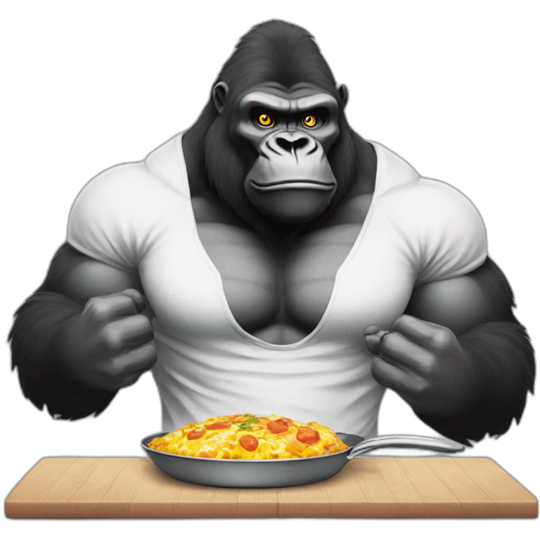 Big Buff Gorilla Cooking breakfast emoji