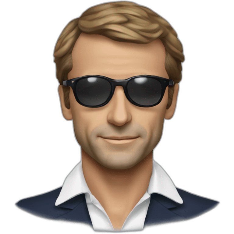 Emanuele Macron lunette de soleil emoji