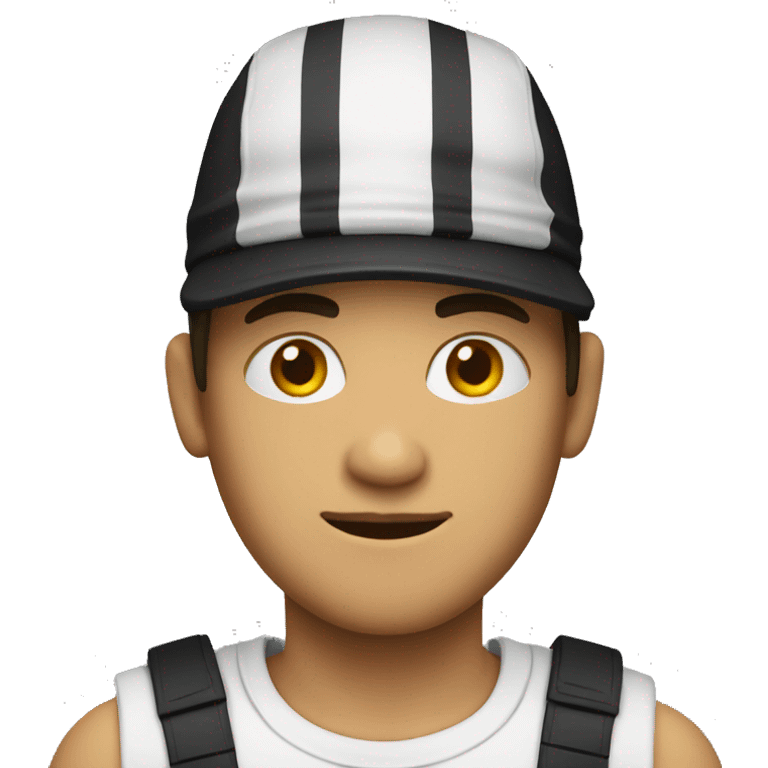 Robber with a black and white strip cap and shirt  emoji