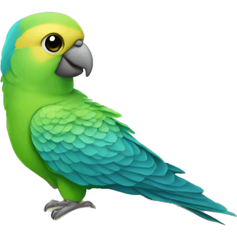 parakeet with giant book emoji