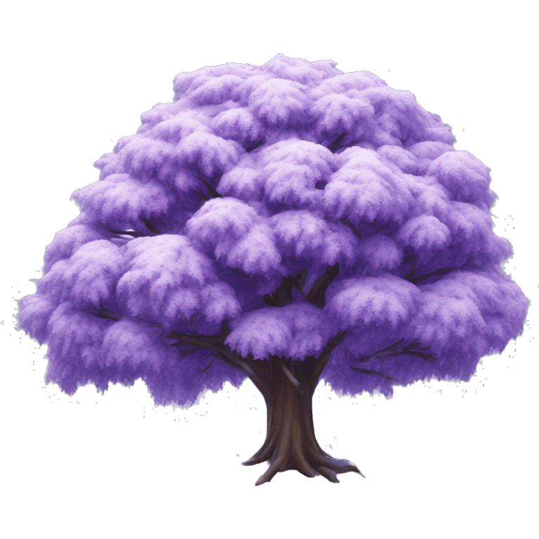 Beautiful purple tree in winter snow , ultra realistic  emoji