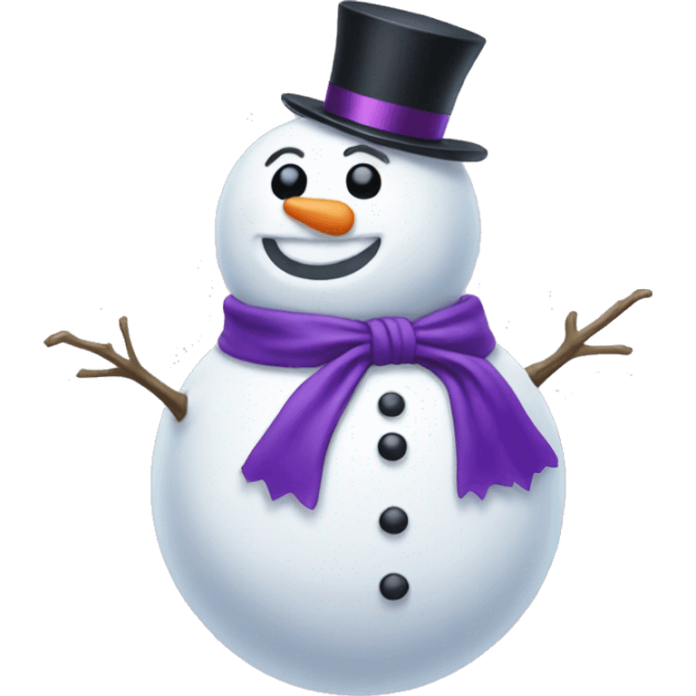 Snowman with purple bow tie emoji