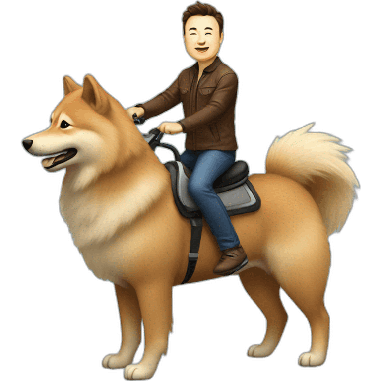 elon musk riding young eurasier emoji