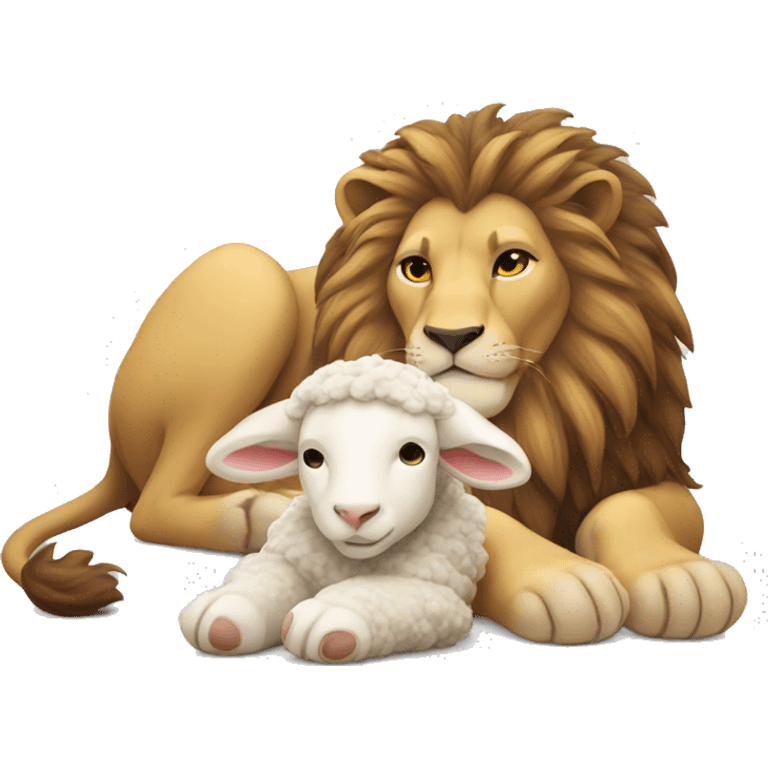 lion and lamb laying down emoji