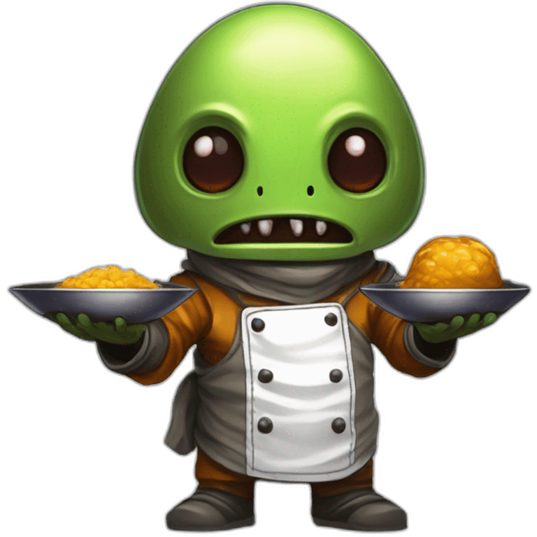 alien chef scifi roguelike rpg style inspired by slay the spire digital art emoji