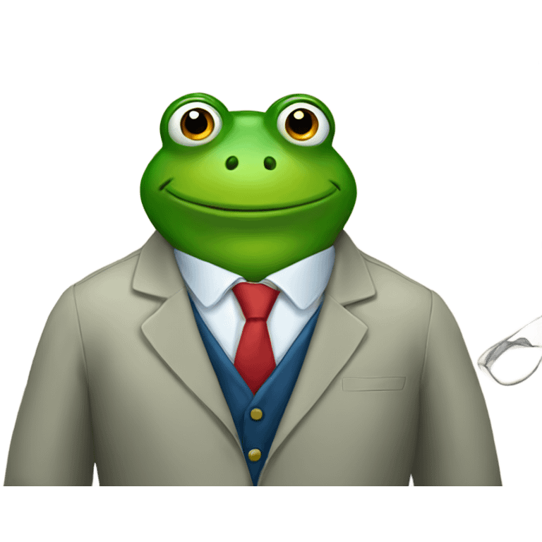 Frog wearing a work suit emoji