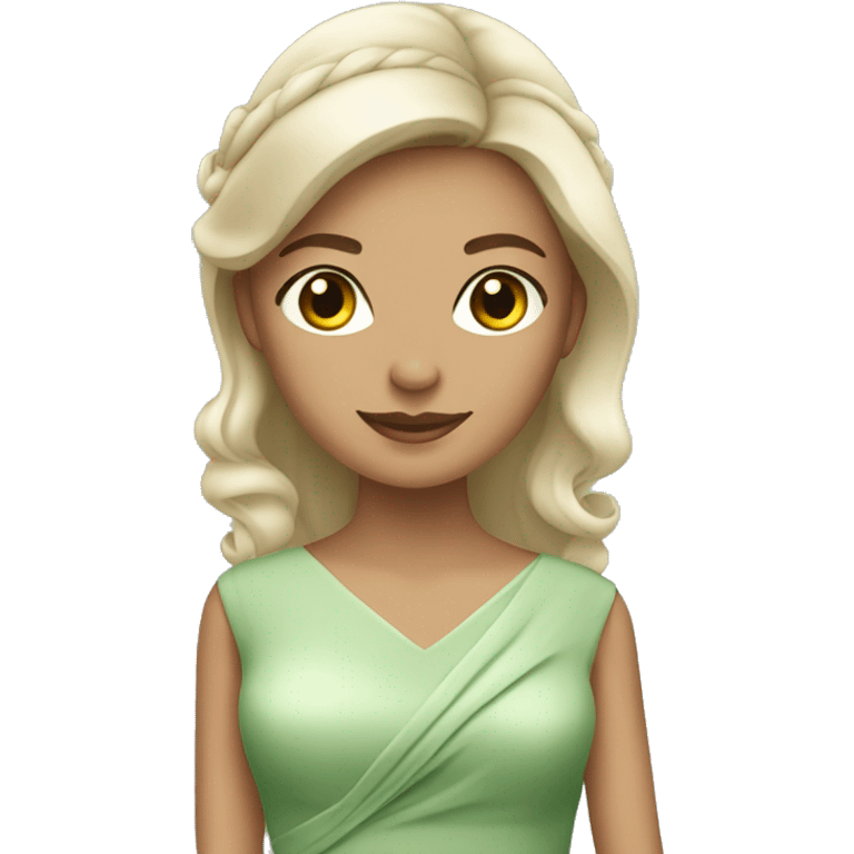 Bridesmaid wearing light green dress emoji