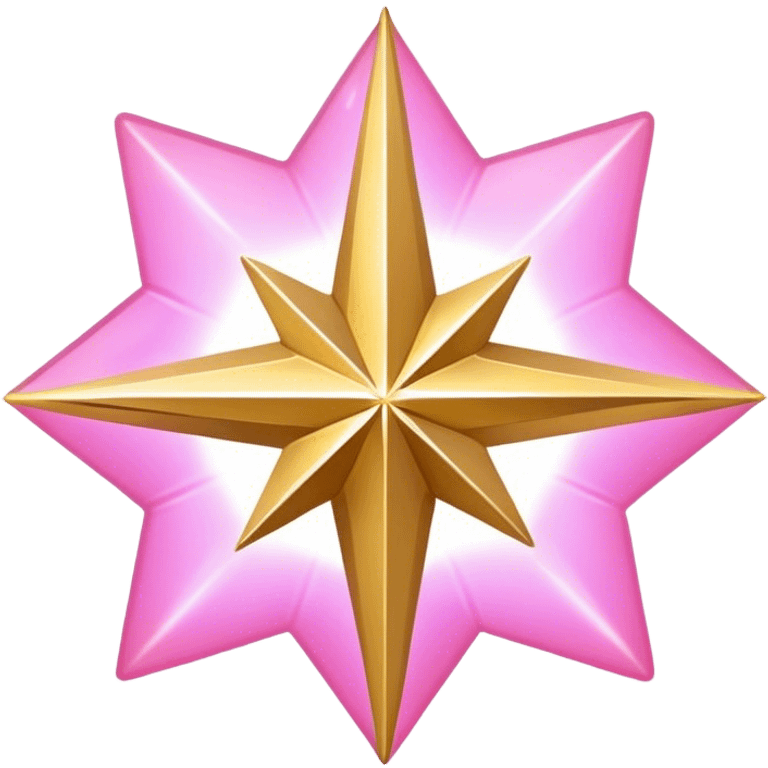 North Star gold and white pink emoji