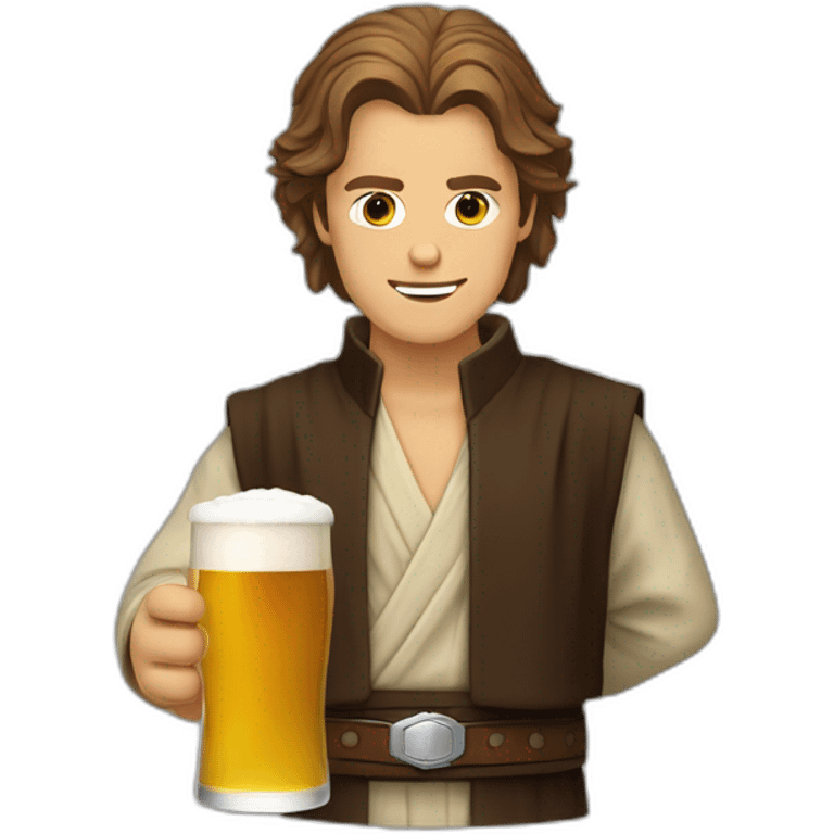 Anakin avec une bière emoji