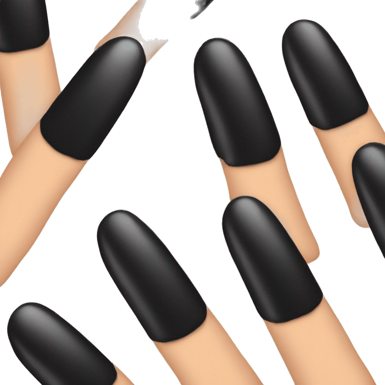 fingers with black manicure  emoji