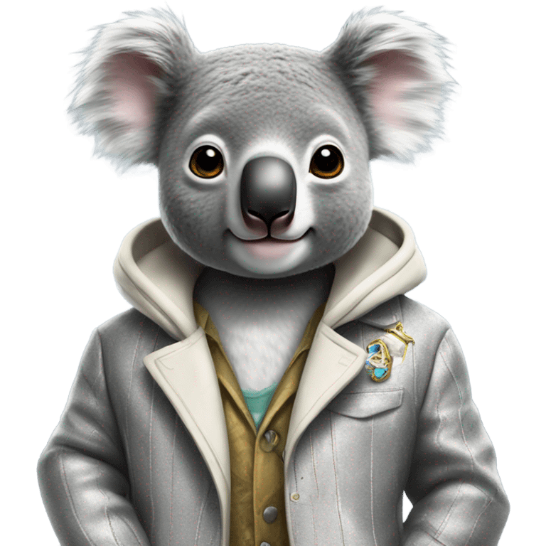 Koalas wearing a designer jacket emoji