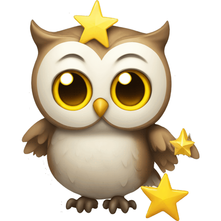 Owl holding a star emoji