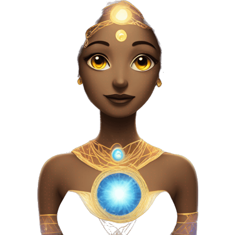 Pleiadian radiant glowing diva woman female third eye emoji