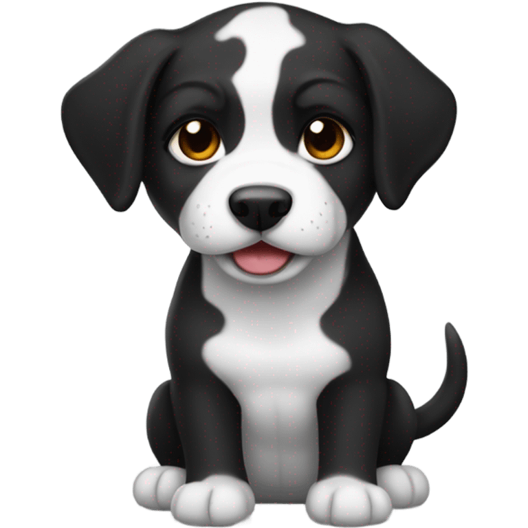 Black and white colored Cerberus puppy  emoji