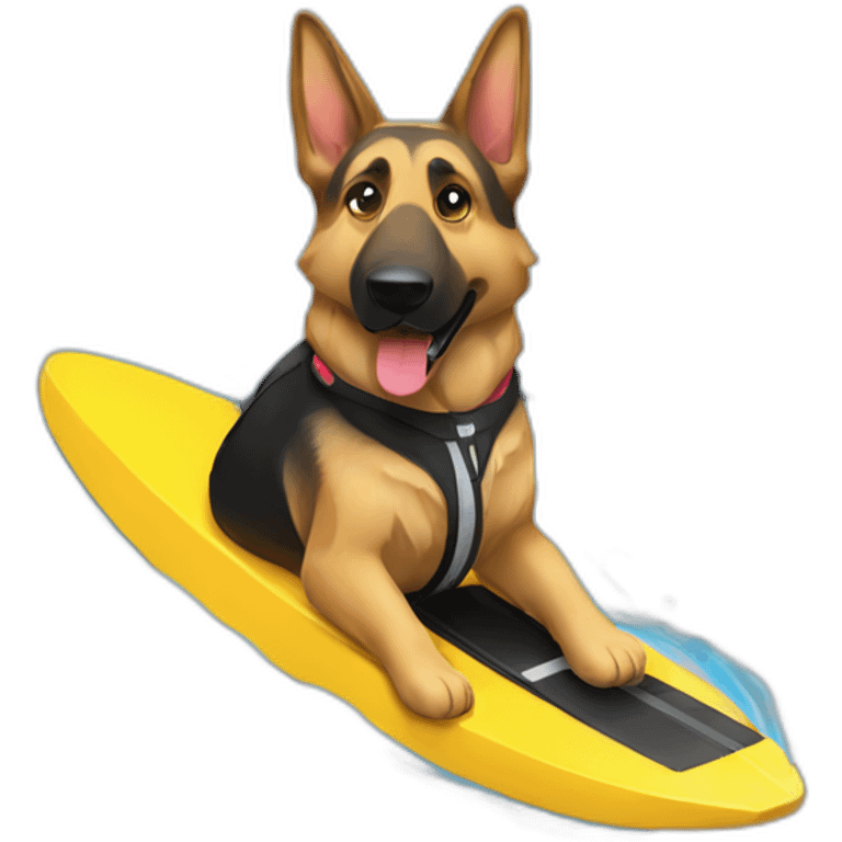 German shepherd water skiing emoji