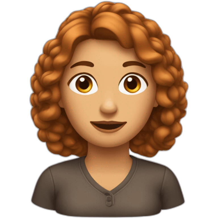 Maman cheveux brun emoji