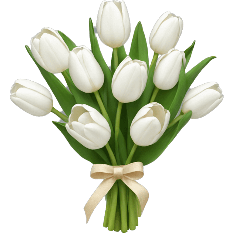 white tulip bouquet  emoji