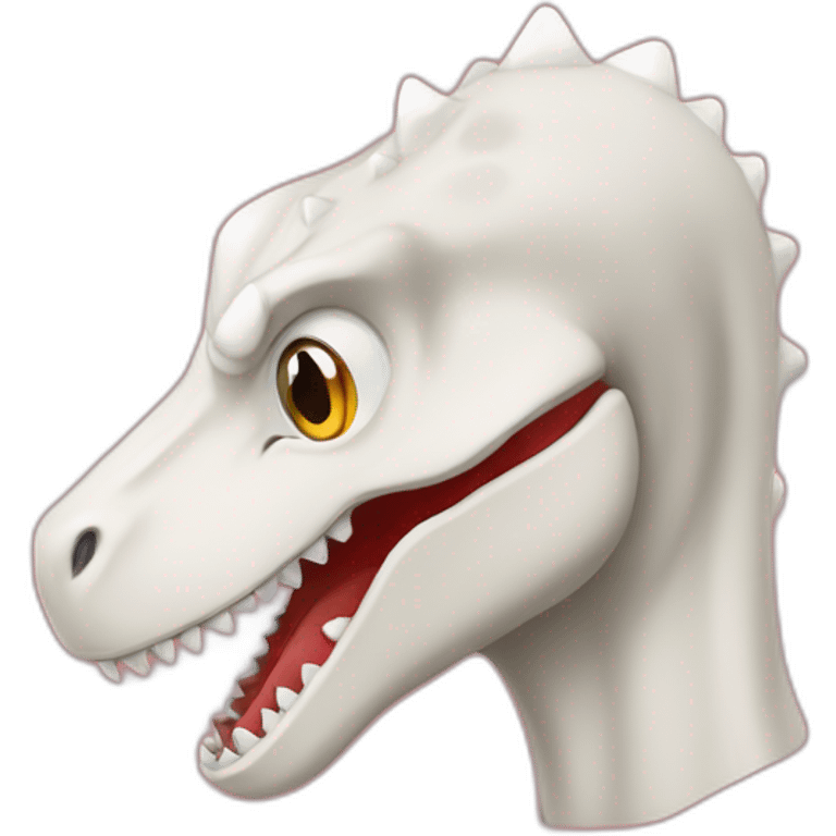 Dinosaure blanc et rouge emoji