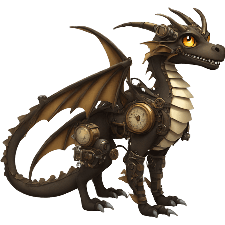 Steampunk Dragon full body emoji