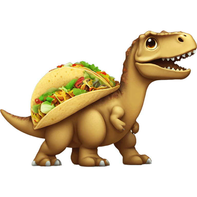 Dinosaur with a taco body emoji