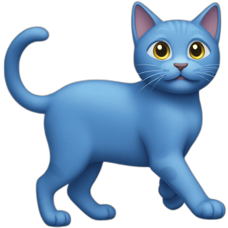 Blue cat walking emoji