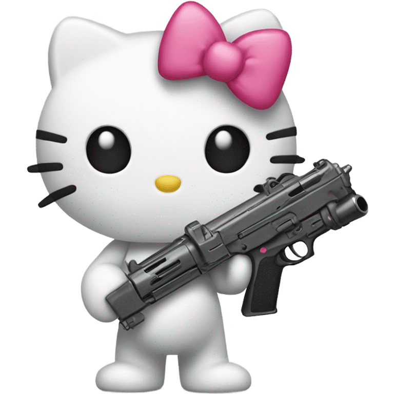 hello kitty with a gun  emoji